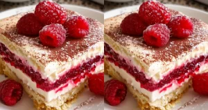 Délice de Tiramisu aux Framboises et Mascarpone