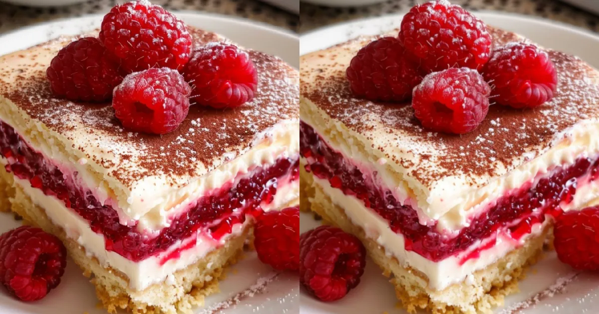 Délice de Tiramisu aux Framboises et Mascarpone