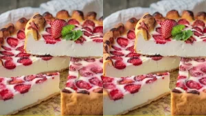 Gâteau Crémeux à la Ricotta et aux Fraises