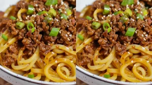 Noodles de Boeuf à la Mongole Facile