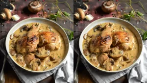 Poulet au porto et champignons