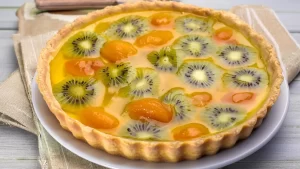 Tarte aux kiwis et confiture d’abricots