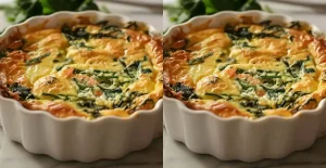 Clafoutis Salé d’Épinards au Saumon