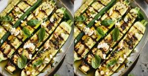 Courgettes Grillées au Fromage de Chèvre, Basilic et Miel