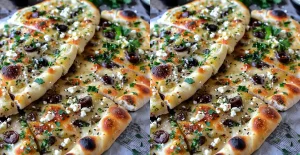 Flatbread Méditerranéen Maison _ Une Délice Facile et Rapide