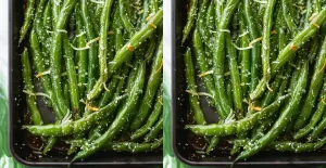 Haricots verts rôtis au parmesan