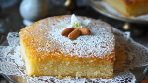 Basboussa aux Amandes et Lait Concentré Sucré