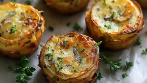 Galettes de Pommes de Terre aux Herbes à l’Ail dans un Moule à Muffins