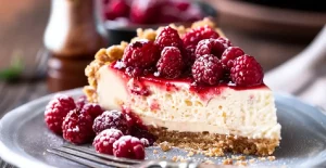 Gâteau au Spéculoos, Fromage Blanc et Coulis de Framboise