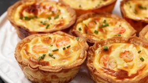 Recette de Mini Quiche Feuilletée aux Crevettes et Boursin