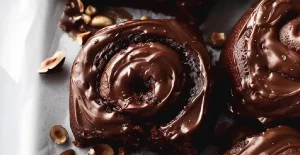 Rouleaux de Cannelle au Chocolat avec Glaçage aux Noisettes