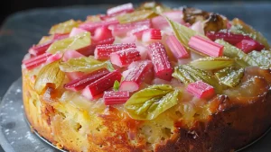 Un Délicieux Gâteau à la Rhubarbe _ Recette et Astuces