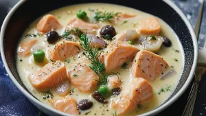 Blanquette au Saumon aux Poireaux _ Un Plat Raffiné pour vos Repas d’Hiver