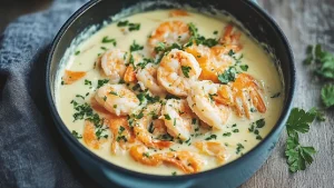 Blanquette de Crevettes, Potiron et Crème de Coco