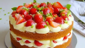 Cake à la Vanille et Fraises