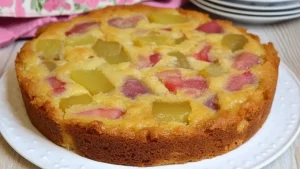 Gâteau à la Rhubarbe _ Un Délice Acidulé et Fondant