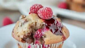 Muffins Amande Framboises Chocolat Garnis de Pâte à Tartiner