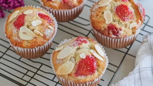 Muffins Noix de Coco, Fraises et Amande