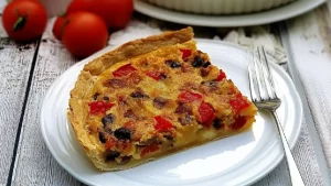 Quiche au Bœuf Haché, Poivron et Cheddar