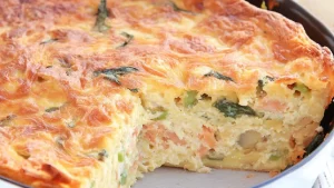 Quiche au Saumon et aux Poireaux sans Pâte