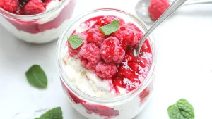 Riz au lait aux framboises (version végétale)