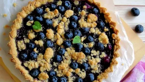 Tarte Biscuit en Crumble aux Myrtilles