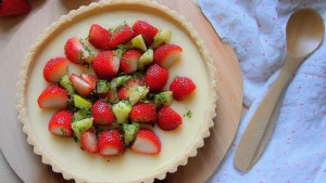 Tarte Panna Cotta à la Vanille et Fraises