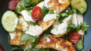 Cajun fish with yoghurt dressing BLOG