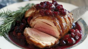 Festive roast with port and cranberry gravy