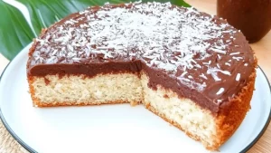 Gâteau à la noix de coco et sa ganache chocolat {vegan}