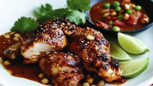 Tequila chicken with mole