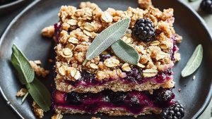 Blackberry, Sage, and Apple Oat Crumble Bars