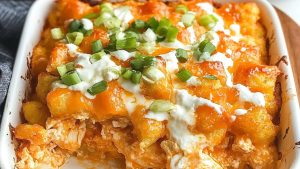 Buffalo-Chicken-Tater-Tot-Casserole-Midwestern-HomeLife