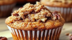 Cinnamon Pumpkin Muffins with Pecan Streusel