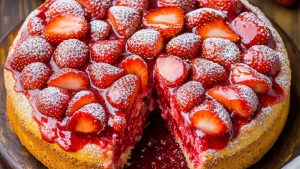 Easy-Strawberry-Cake-with-Strawberry-Sauce-Natashas-Kitchen